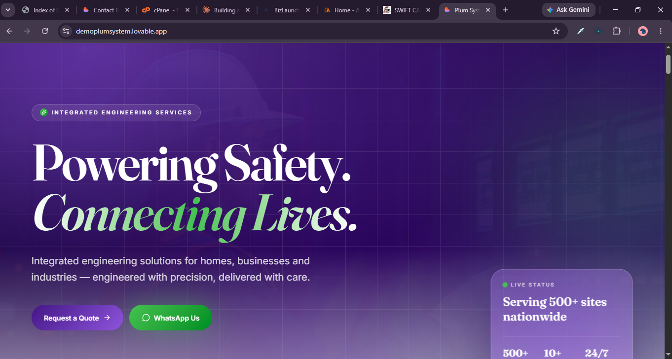 PlumSystem website
